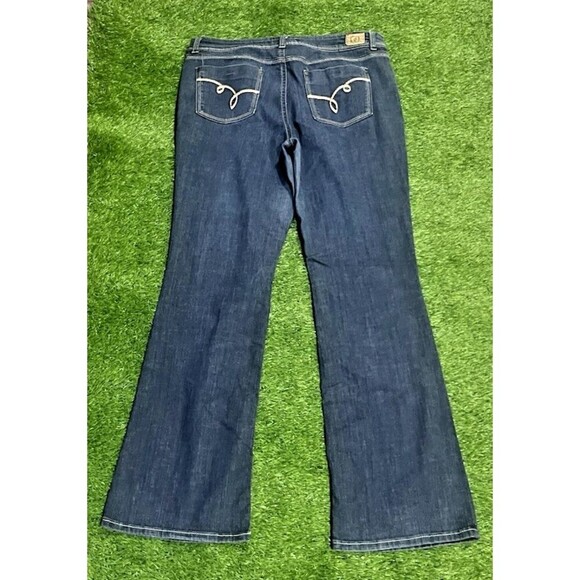 LEI Sophia Hiphugger Jeans Size 15 Flare Dark  Y2K Boho Grunge - Picture 3 of 13